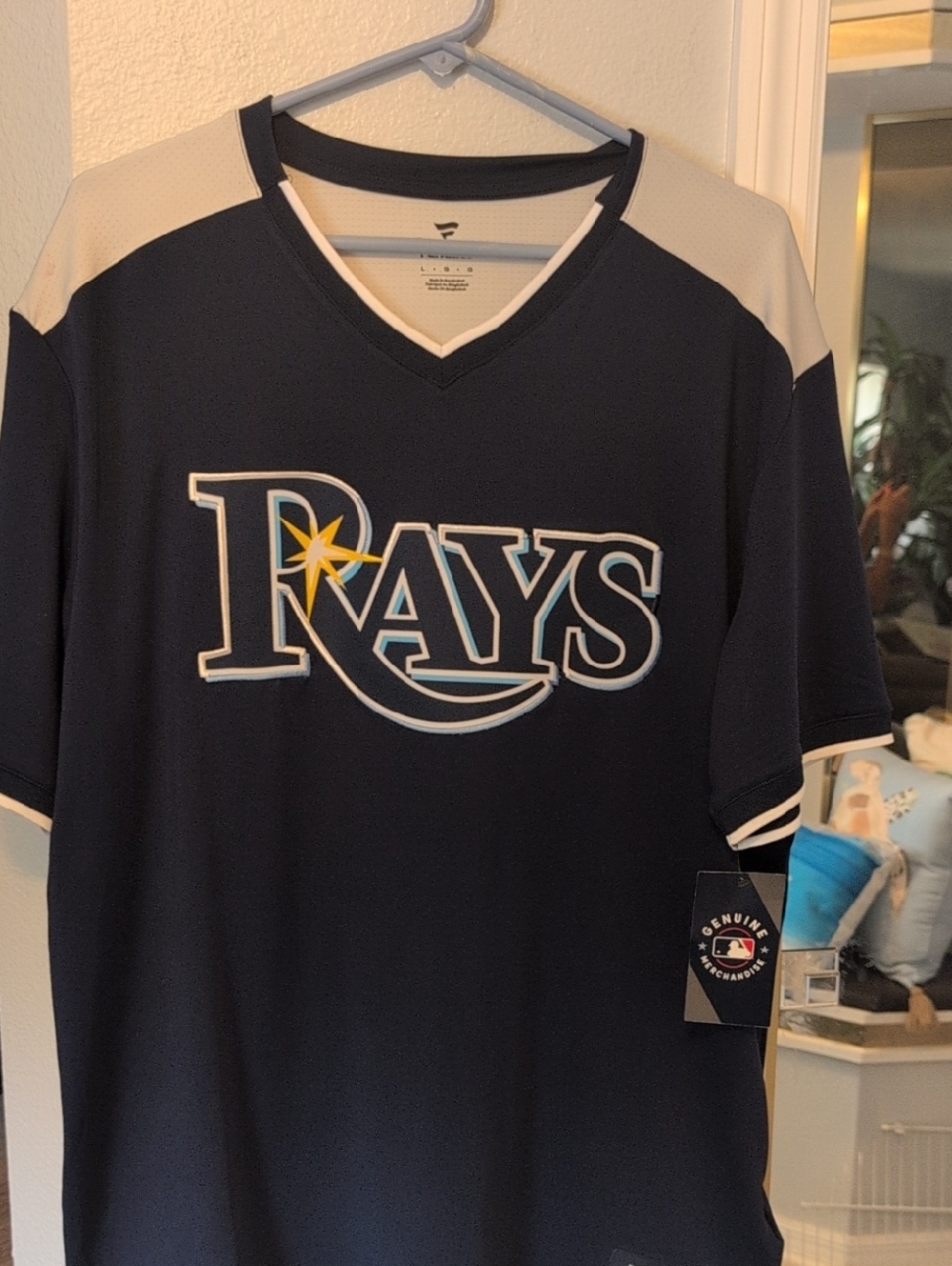 Fanatics Tampa Bay Rays Navy and White Jersey Brand New